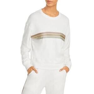 Rails Oakland White metallic stripes lounge set SZ M Top and Bottom Bloomingdale